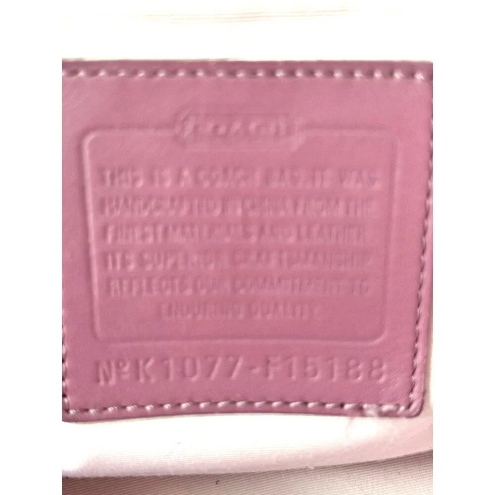 Coach Signature Canvas Tote Bag/Diaper Bag Pink Leather‎ Trim & Shoulder Strap